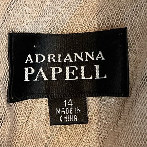 Adrianna Papell Champagne Tulip Layered Fitted Party Event Dress NWOT - Picture 8 of 11